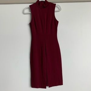Burgundy body con dress